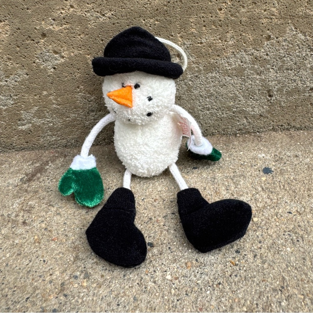VTG Russ‎ Snowman Plush Ornament Soft Christmas Hanging Decor